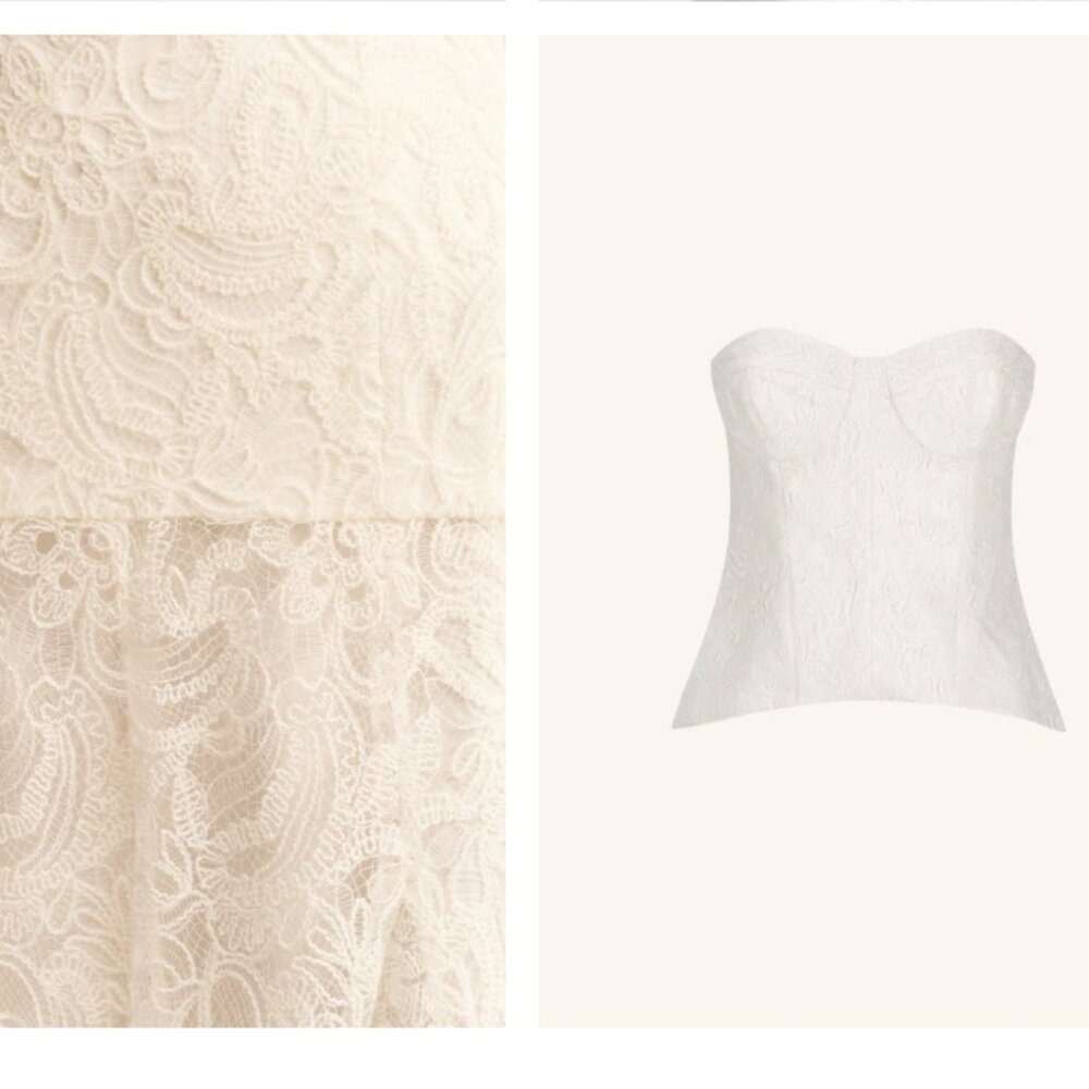Shona Joy Luminous lace strapless bustier - ivory NWT size 8